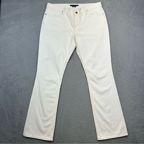 Ralph Lauren Madison 888 Jeans Womens 32 White Wash Denim Straight Preppy Casual - Picture 1 of 16